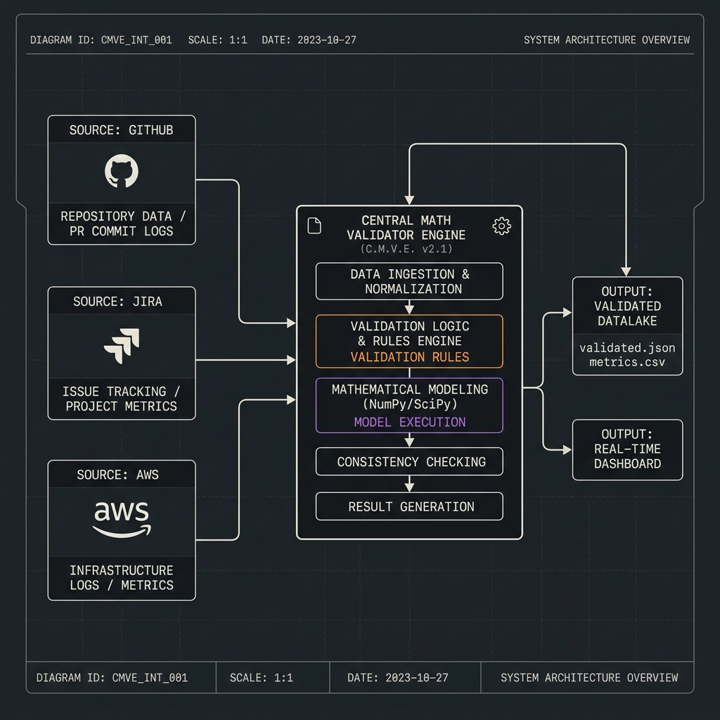 Technical architectural integration blueprint flow diagram